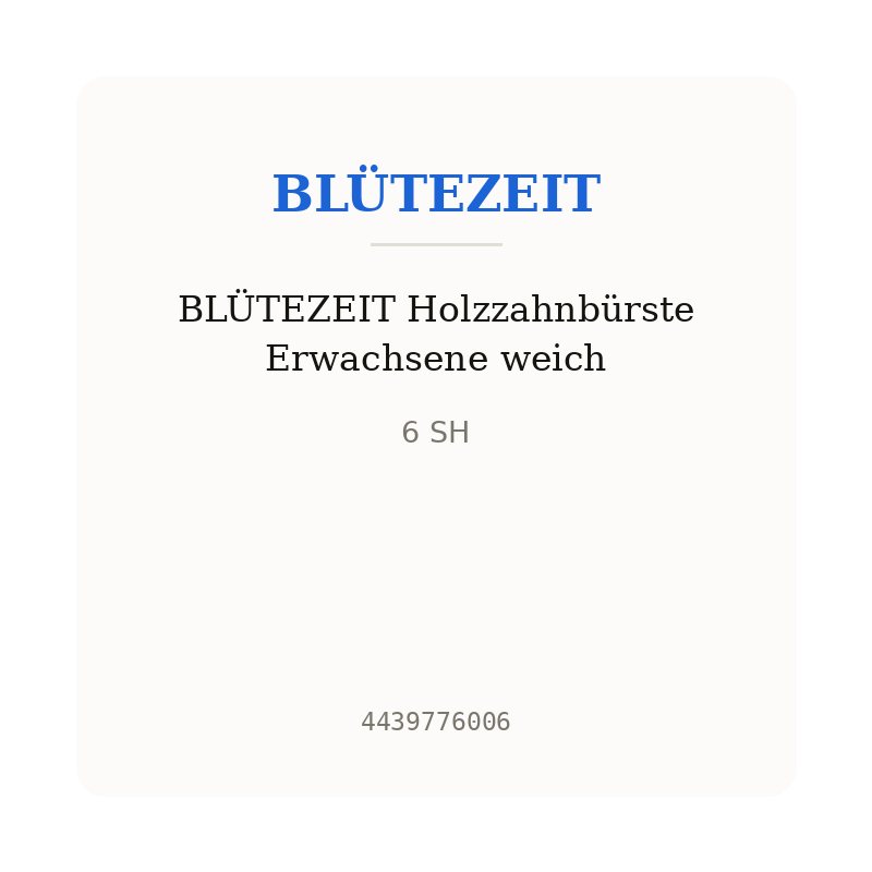 BLÜTEZEIT Holzzahnbürste Erwachsene weich