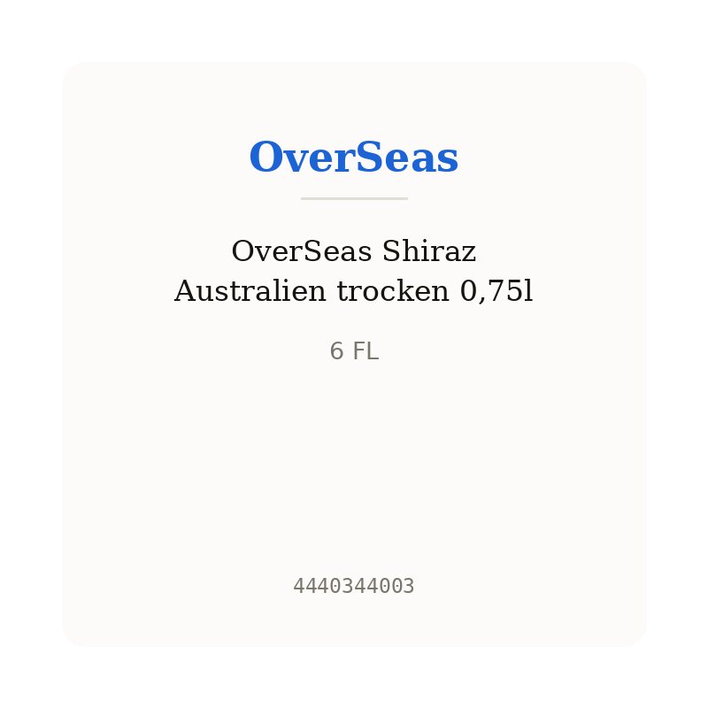 OverSeas Shiraz Australien trocken 0,75l