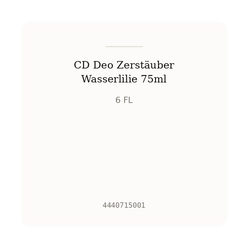 CD Deo Zerstäuber Wasserlilie 75ml