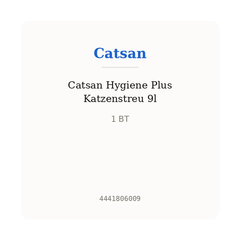 Catsan Hygiene Plus Katzenstreu 9l