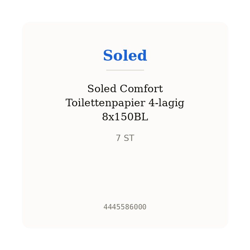 Soled Comfort Toilettenpapier 4-lagig 8x150BL