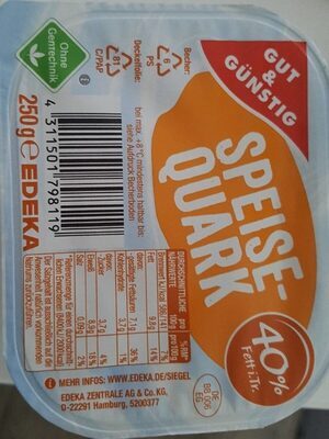 GUT&GÜNSTIG Speisequark 40% 250g VLOG