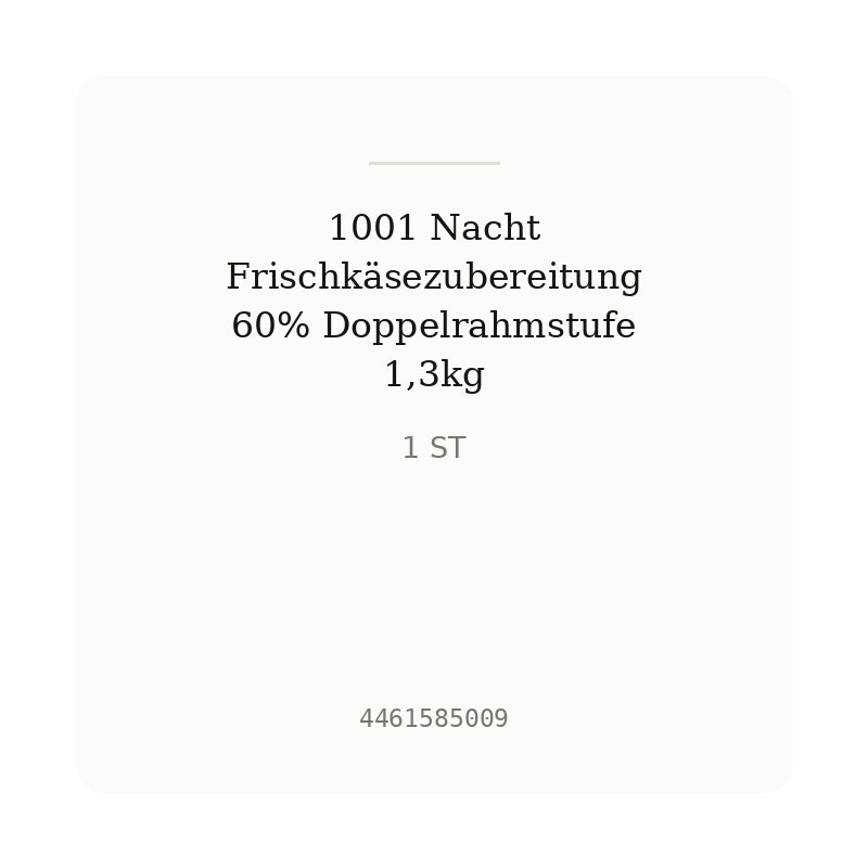 1001 Nacht Frischkäsezubereitung 60% Doppelrahmstufe 1,3kg