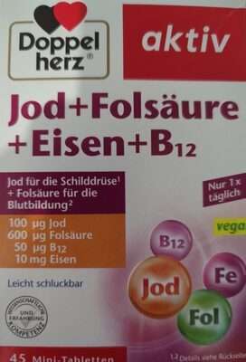 Doppelherz Jod+Folsäure+Eisen+B12 45 Tabletten 20,4g