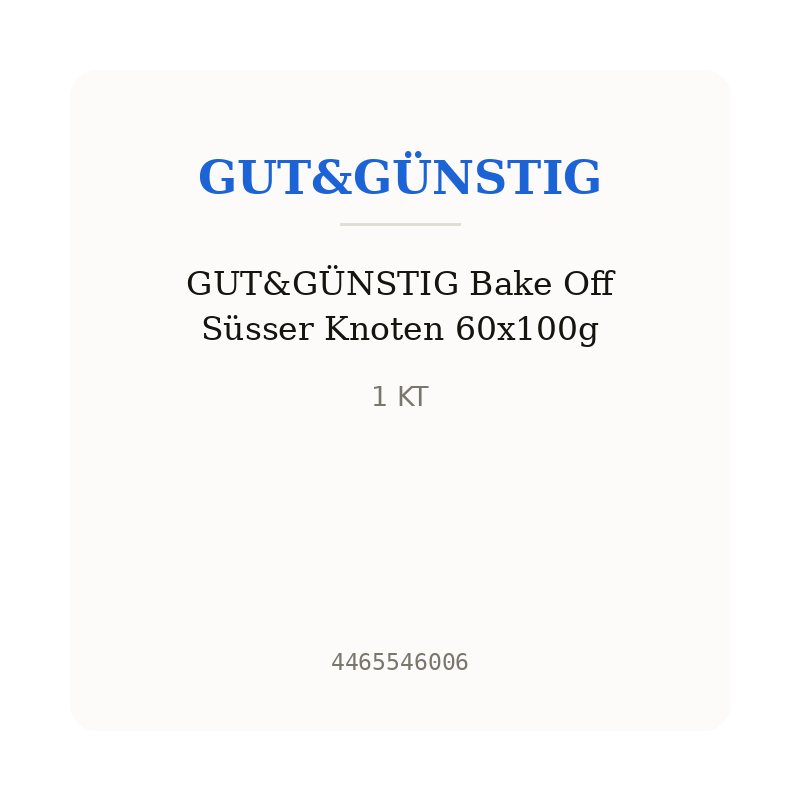 GUT&GÜNSTIG Bake Off Süsser Knoten 60x100g