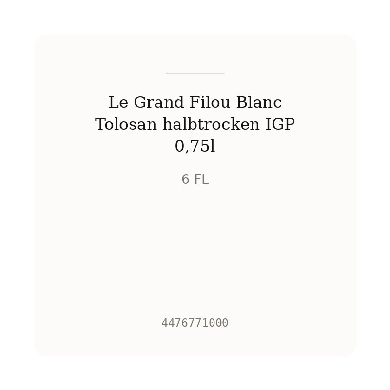 Le Grand Filou Blanc Tolosan halbtrocken IGP 0,75l