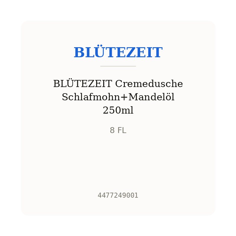 BLÜTEZEIT Cremedusche Schlafmohn+Mandelöl 250ml