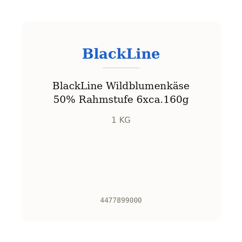 BlackLine Wildblumenkäse 50% Rahmstufe 6xca.160g