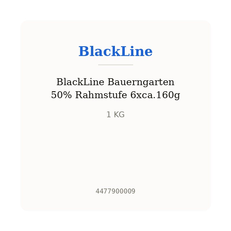 BlackLine Bauerngarten 50% Rahmstufe 6xca.160g