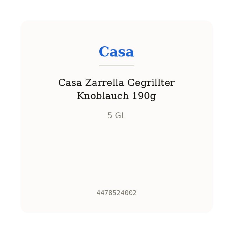 Casa Zarrella Gegrillter Knoblauch 190g