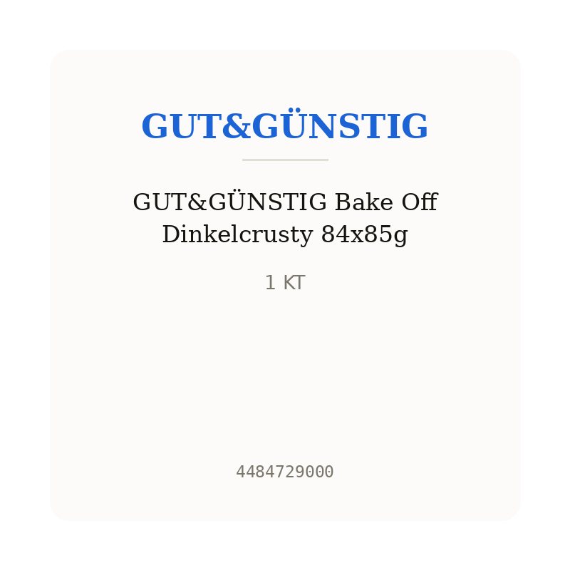 GUT&GÜNSTIG Bake Off Dinkelcrusty 84x85g