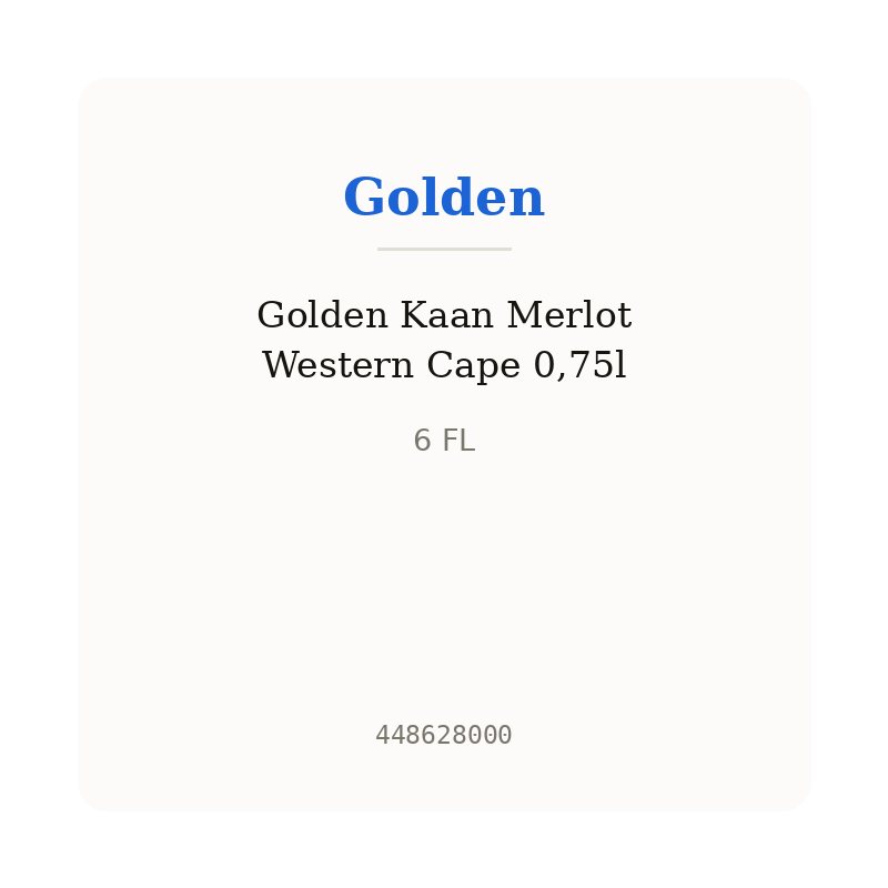 Golden Kaan Merlot Western Cape 0,75l