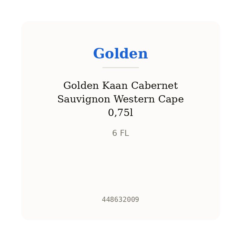 Golden Kaan Cabernet Sauvignon Western Cape 0,75l