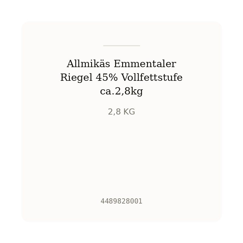 Allmikäs Emmentaler Riegel 45% Vollfettstufe ca.2,8kg