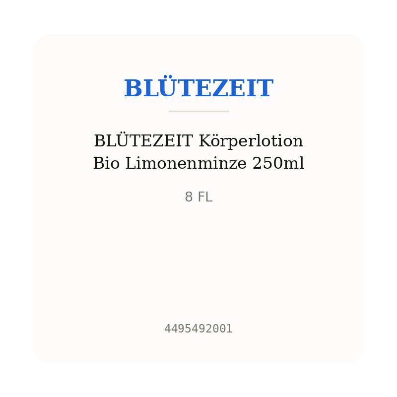 BLÜTEZEIT Körperlotion Bio Limonenminze 250ml