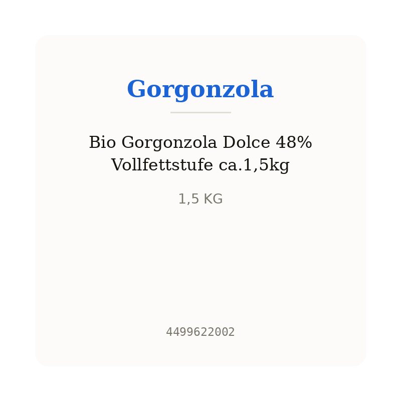 Bio Gorgonzola Dolce 48% Vollfettstufe ca.1,5kg