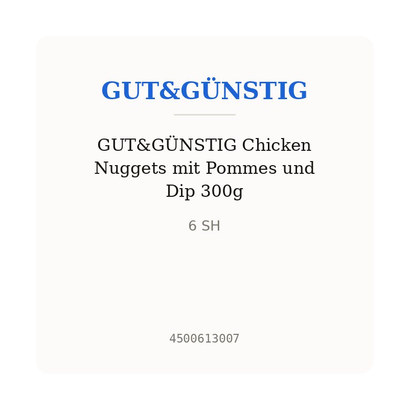 GUT&GÜNSTIG Chicken Nuggets mit Pommes und Dip 300g