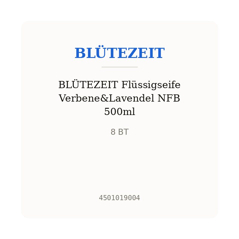 BLÜTEZEIT Flüssigseife Verbene&Lavendel NFB 500ml