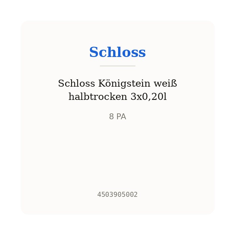 Schloss Königstein weiß halbtrocken 3x0,20l