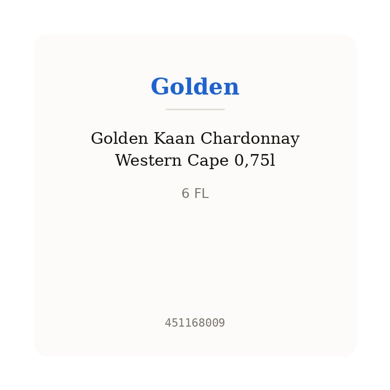 Golden Kaan Chardonnay Western Cape 0,75l