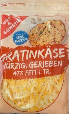 GUT&GÜNSTIG Gratinkäse würzig gerieben 47% 250g