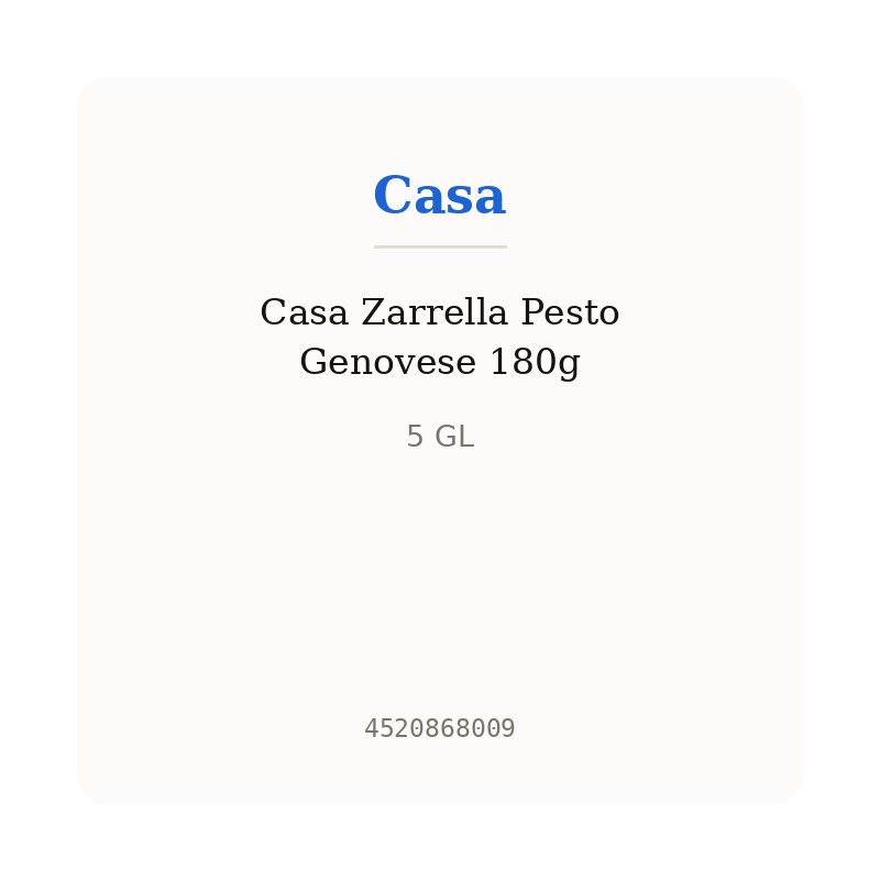 Casa Zarrella Pesto Genovese 180g
