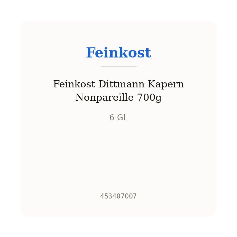 Feinkost Dittmann Kapern Nonpareille 700g