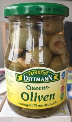 Feinkost Dittmann Queens Oliven gefüllt mit Mandeln 350g