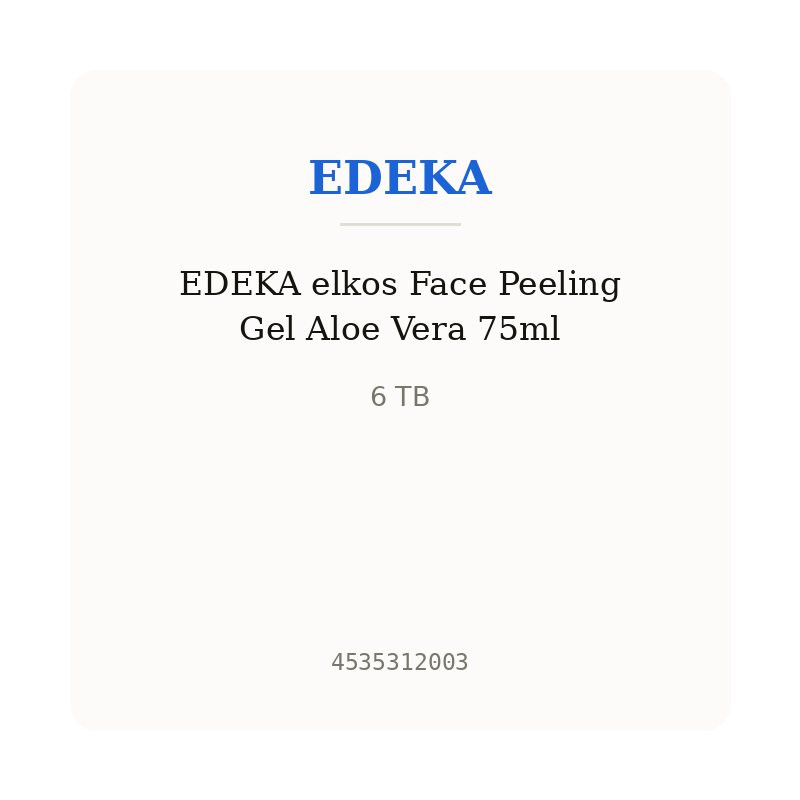 EDEKA elkos Face Peeling Gel Aloe Vera 75ml