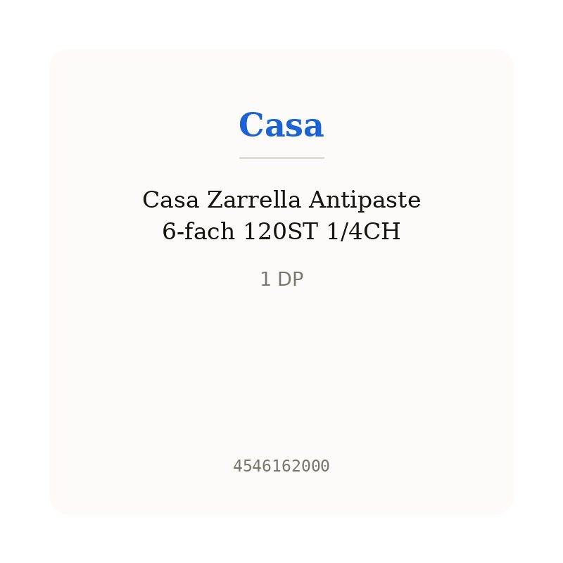 Casa Zarrella Antipaste 6-fach 120ST 1/4CH