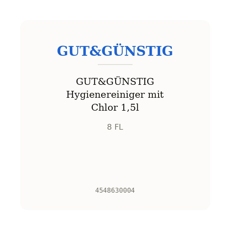 GUT&GÜNSTIG Hygienereiniger mit Chlor 1,5l