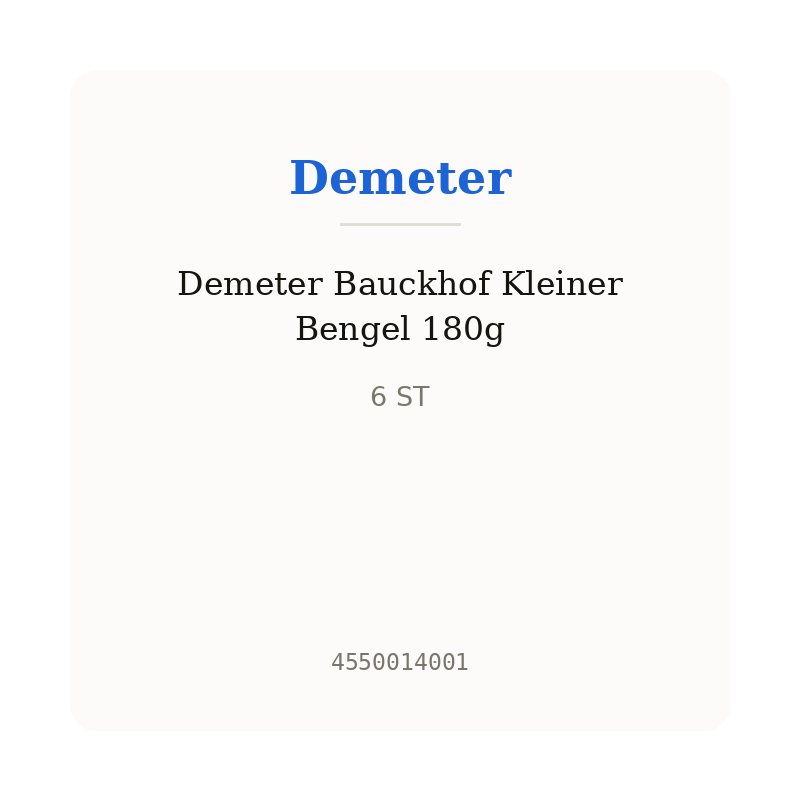 Demeter Bauckhof Kleiner Bengel 180g