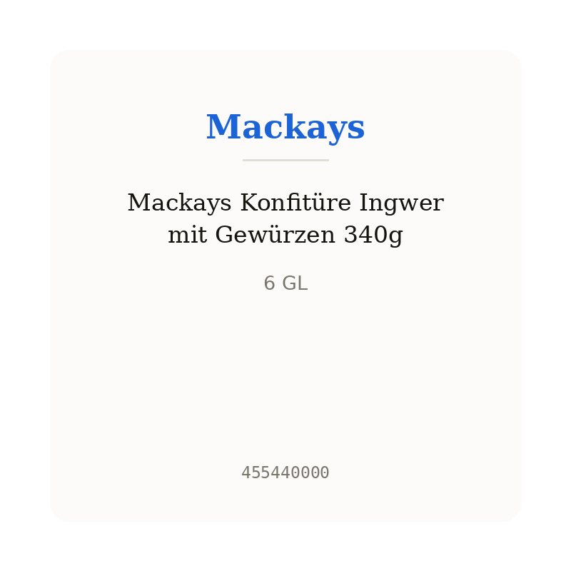 Mackays Konfitüre Ingwer mit Gewürzen 340g
