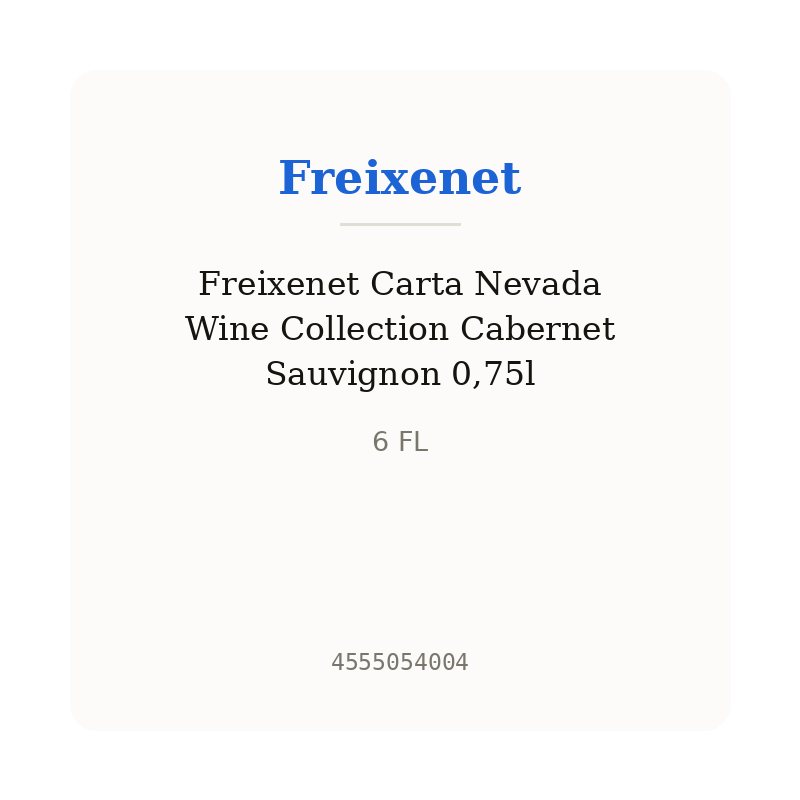 Freixenet Carta Nevada Wine Collection Cabernet Sauvignon 0,75l