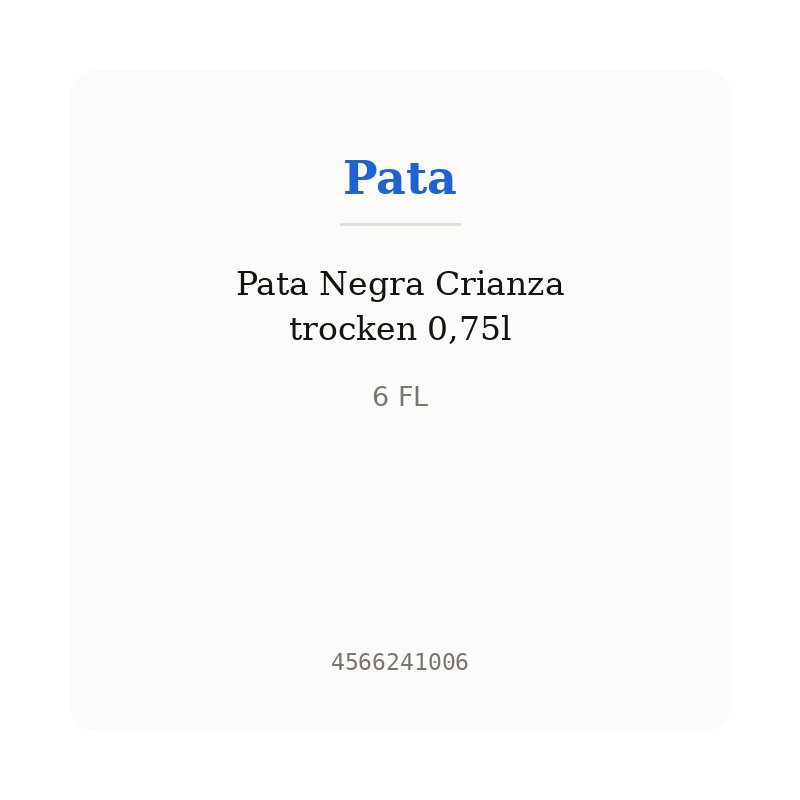 Pata Negra Crianza trocken 0,75l