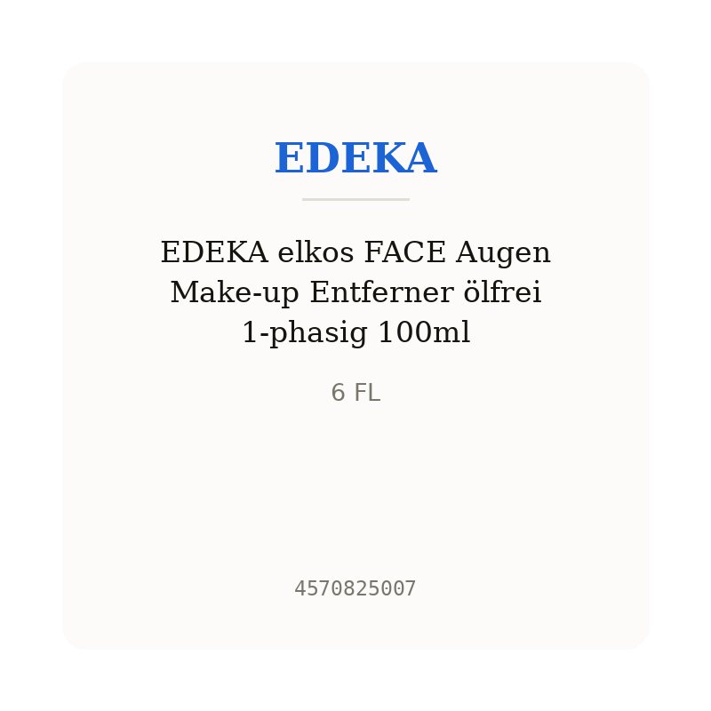 EDEKA elkos FACE Augen Make-up Entferner ölfrei 1-phasig 100ml