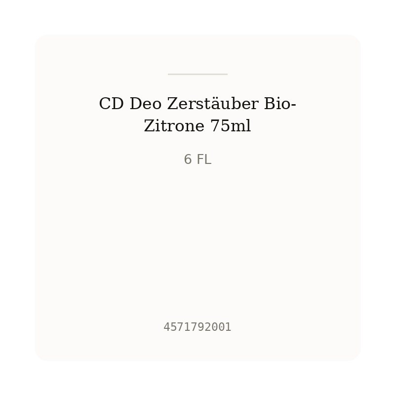 CD Deo Zerstäuber Bio-Zitrone 75ml