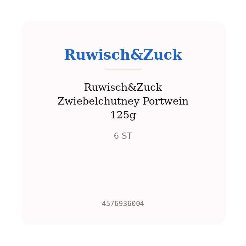 Ruwisch&Zuck Zwiebelchutney Portwein 125g