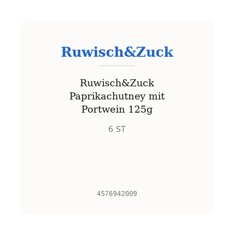 Ruwisch&Zuck Paprikachutney mit Portwein 125g