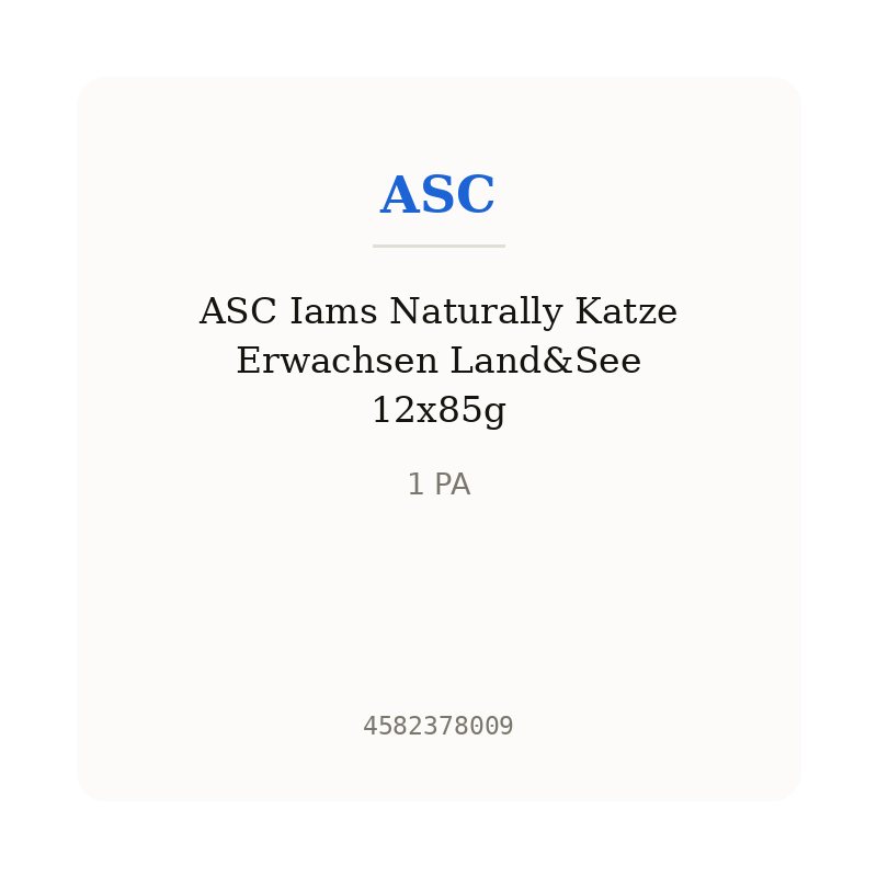 ASC Iams Naturally Katze Erwachsen Land&See 12x85g
