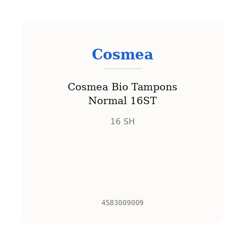 Cosmea Bio Tampons Normal 16ST