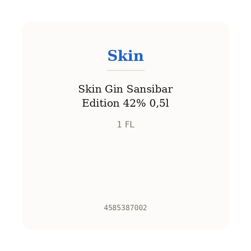 Skin Gin Sansibar Edition 42% 0,5l