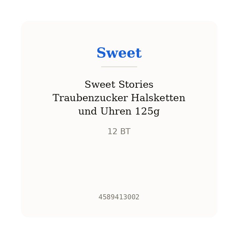 Sweet Stories Traubenzucker Halsketten und Uhren 125g