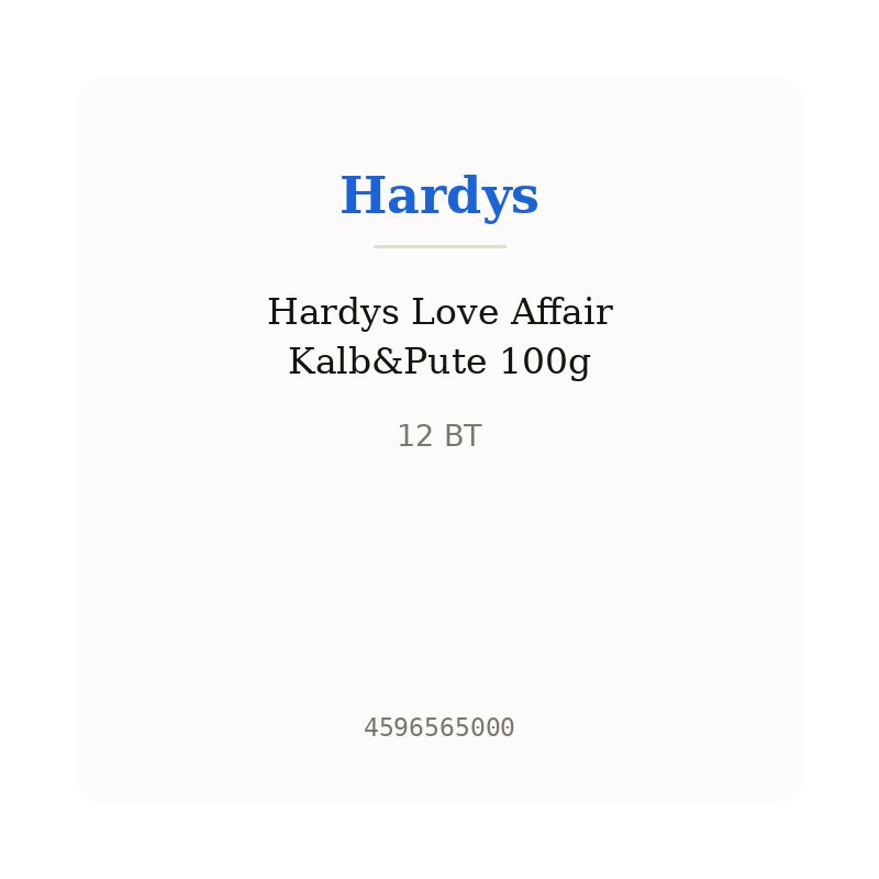 Hardys Love Affair Kalb&Pute 100g