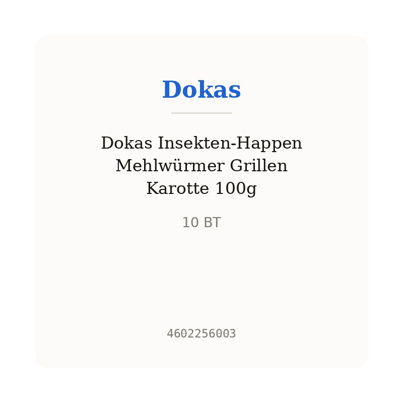 Dokas Insekten-Happen Mehlwürmer Grillen Karotte 100g