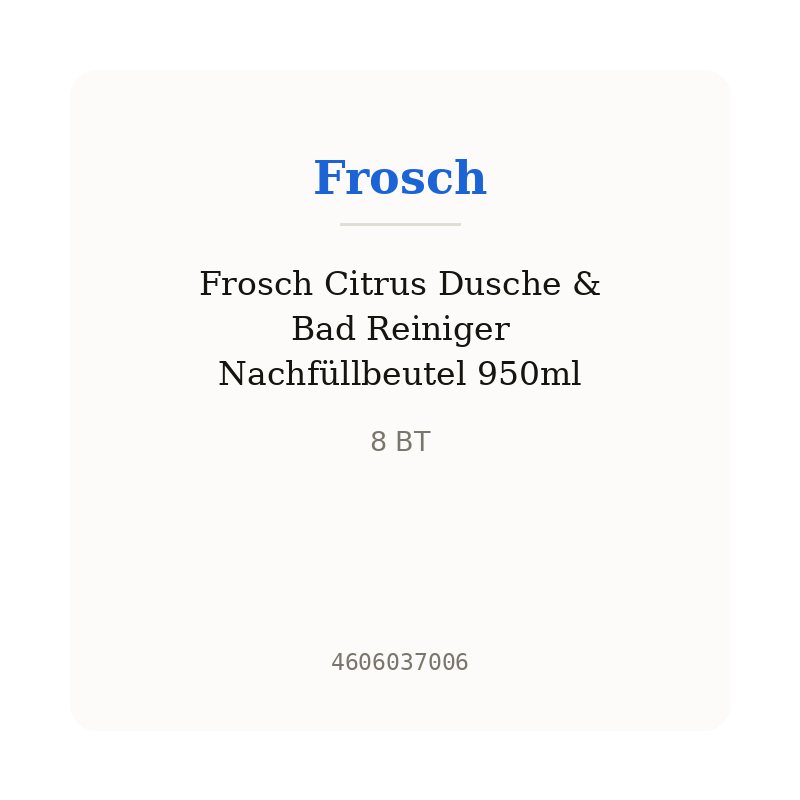 Frosch Citrus Dusche & Bad Reiniger Nachfüllbeutel 950ml