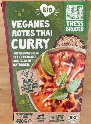 Bio Tressbrüder Veganes Rotes Thai Curry mit Naturreis 420g