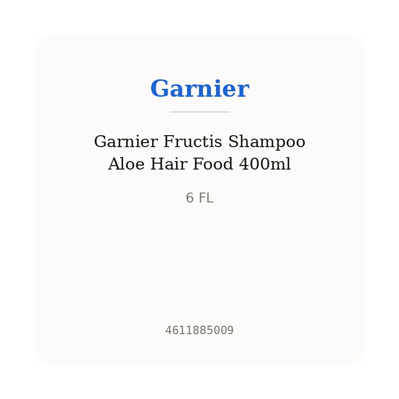 Garnier Fructis Shampoo Aloe Hair Food 400ml