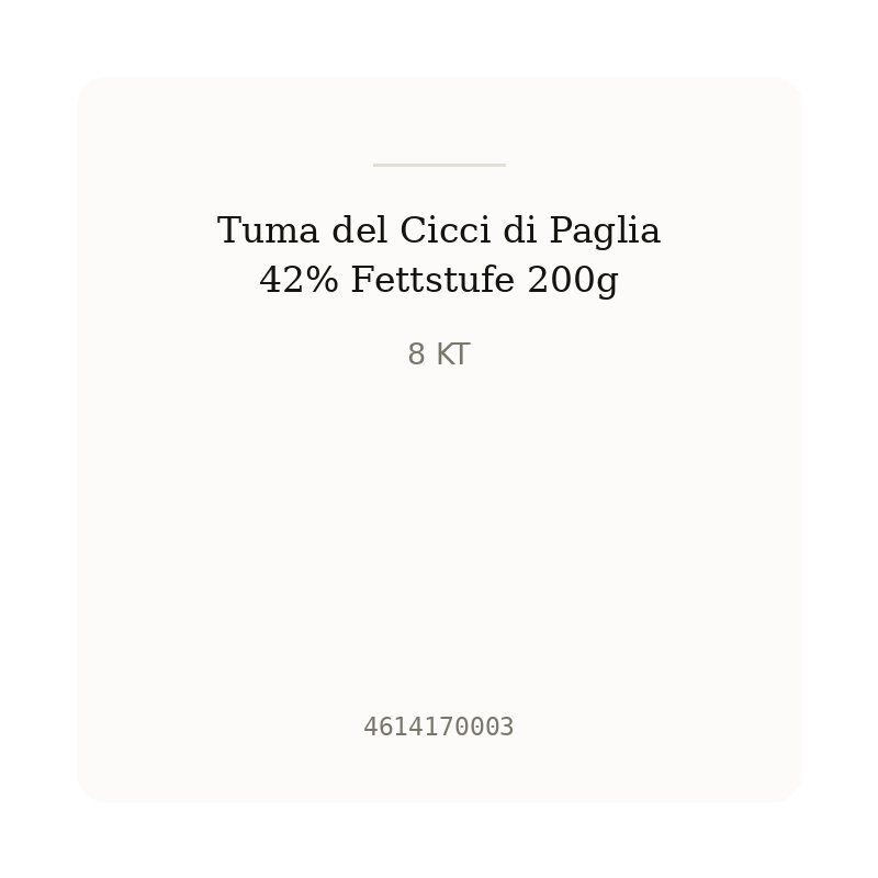 Tuma del Cicci di Paglia 42% Fettstufe 200g