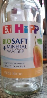 Bio Hipp Saft und Mineralwasser Milde Birne ab 5.Monat 0,5l